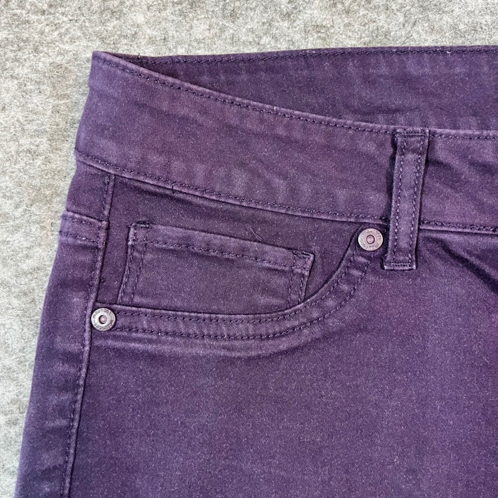 Maurices Jeans Women L Long Plum Purple Slim Fit Stretch Casual Chic Office - Picture 4 of 12
